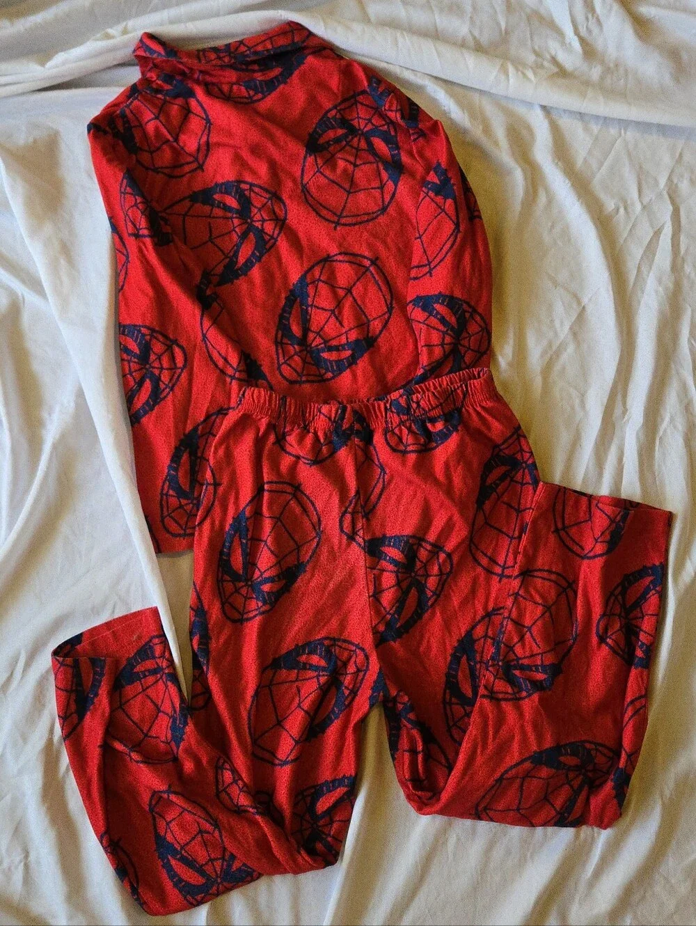 Marvel Boy's Size 8 Red and Navy Kids Spider Man Pajama Set with Globe Print